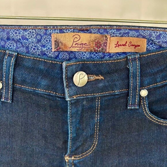 PAIGE LAUREL CANYON BOOTCUT LOW RISE DENIM JEANS - 26 - USA MADE! - Picture 6 of 9